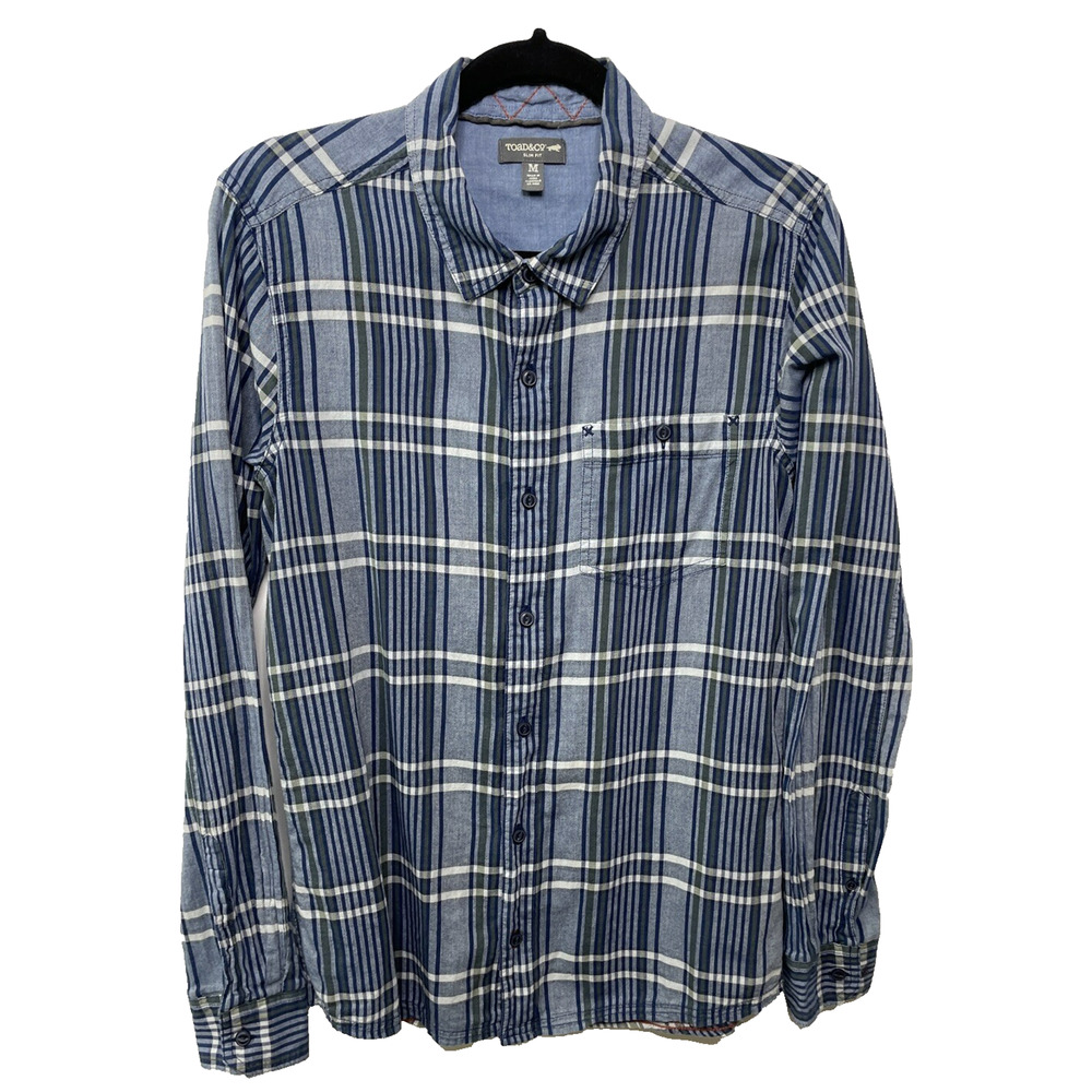 Toad & Co Lightweight Button Up Shirt 100% Cotton Men's M Hike Camp Gorpcore Dad